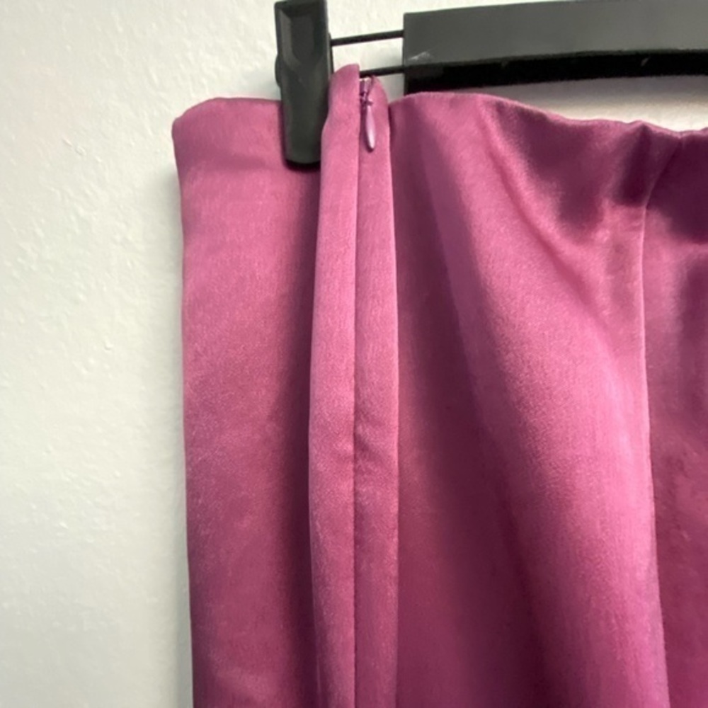 Vince Womens Magenta Satin Wide Leg Trousers High Rise Dress Pants‎ Size 22 NEW - Picture 4 of 8
